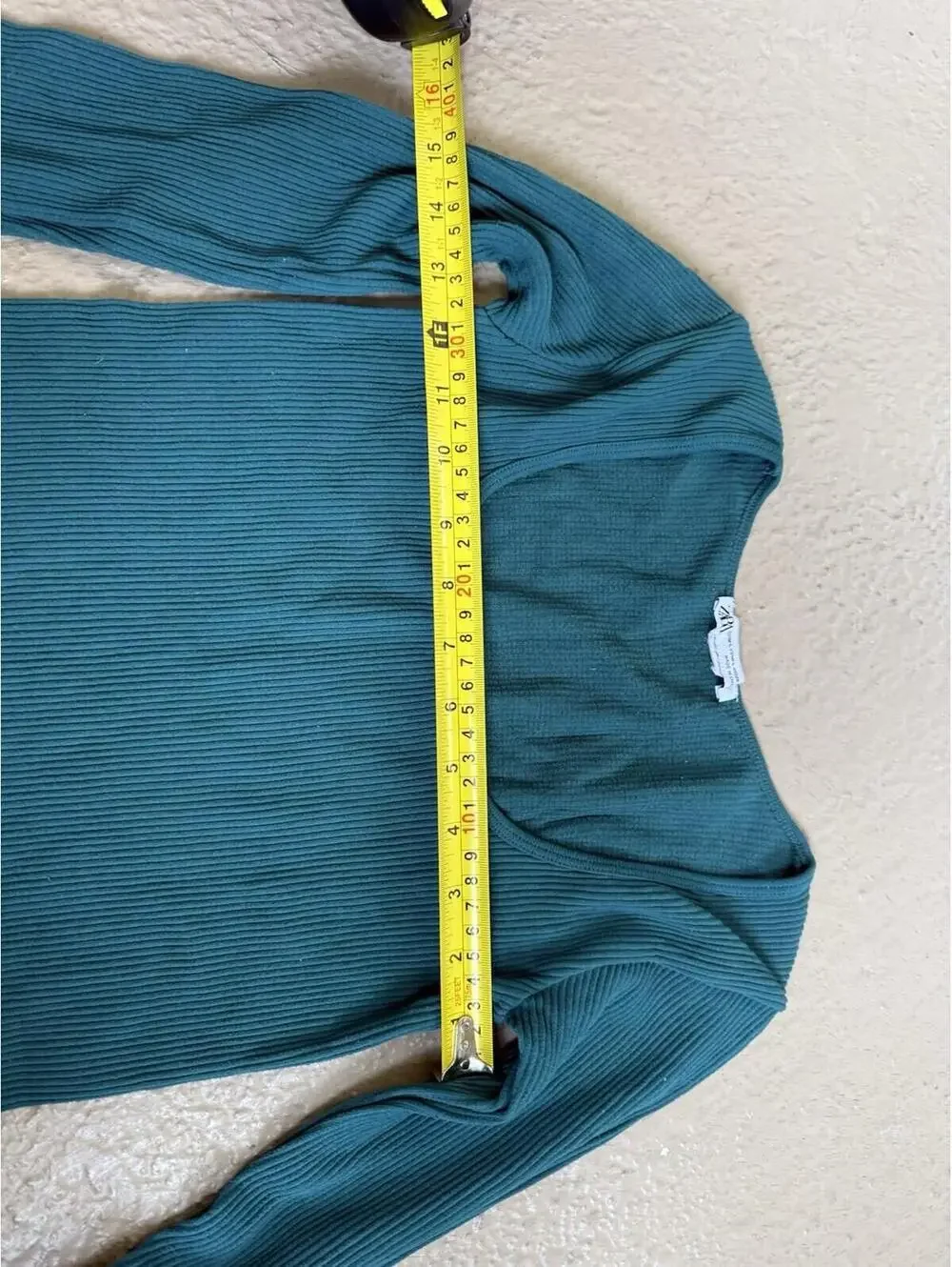 Zara Women's Black Fitted Ribbed Long Sleeve Top - Square Neck - Size Medium M